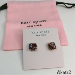 kate spade Mini Small Square Multiglitter Studs